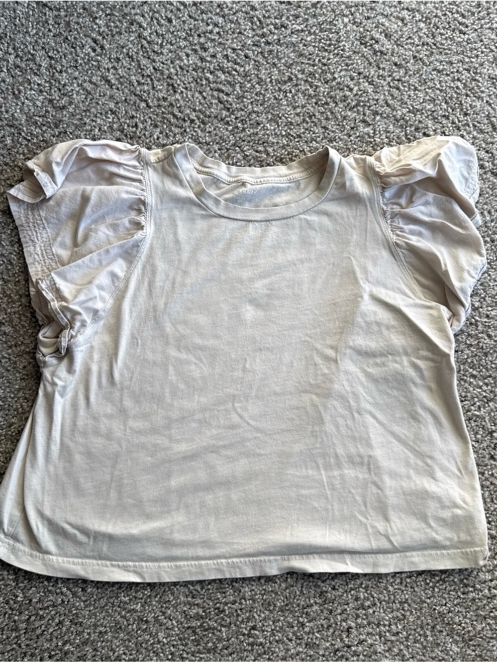 Old Navy Cream Ruffle Sleeve Tee